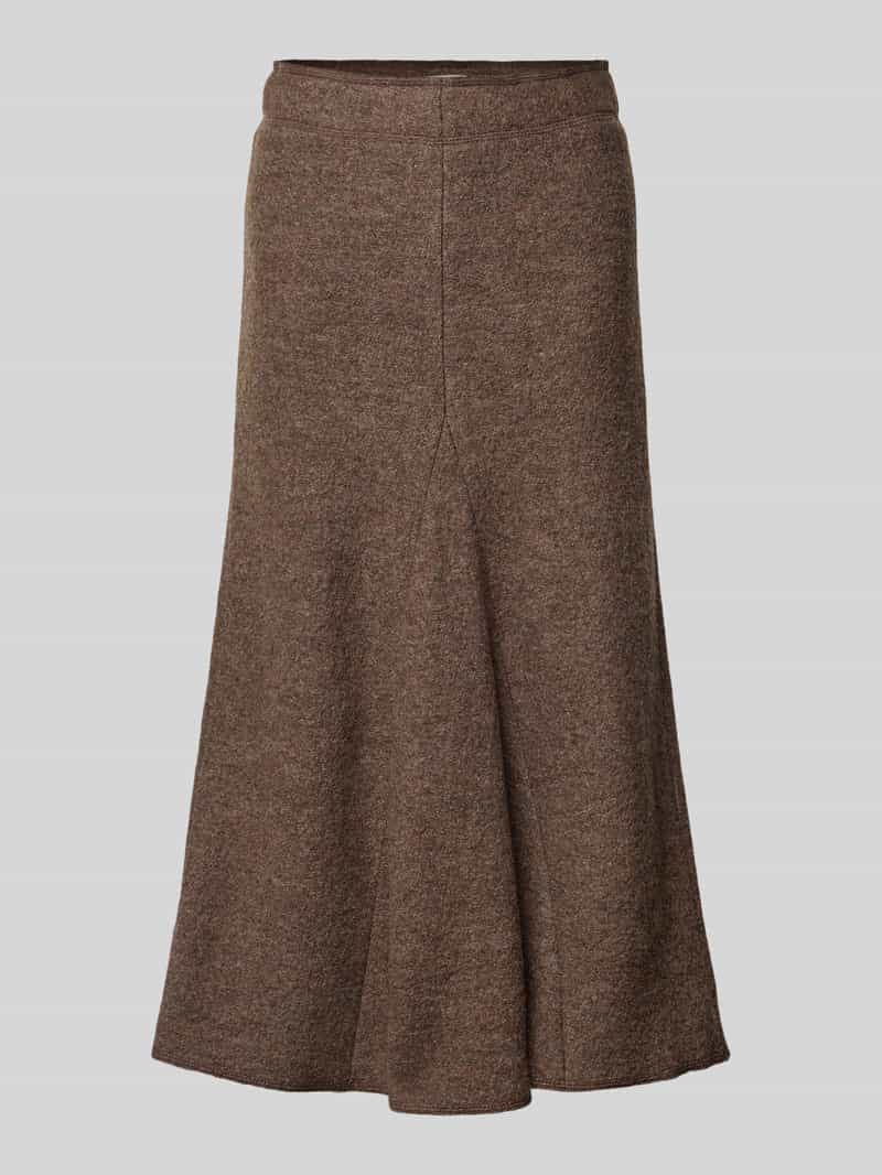 Spódnica midi o linii A z mieszanki wiskozy i wełny