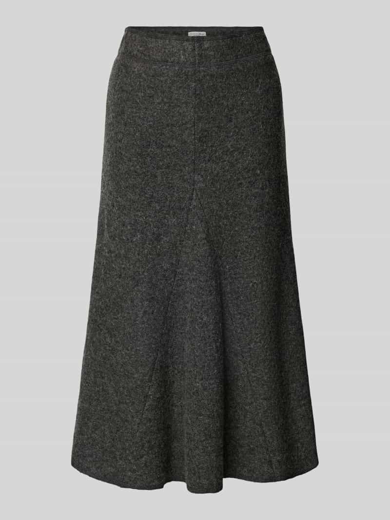 Spódnica midi o linii A z mieszanki wiskozy i wełny