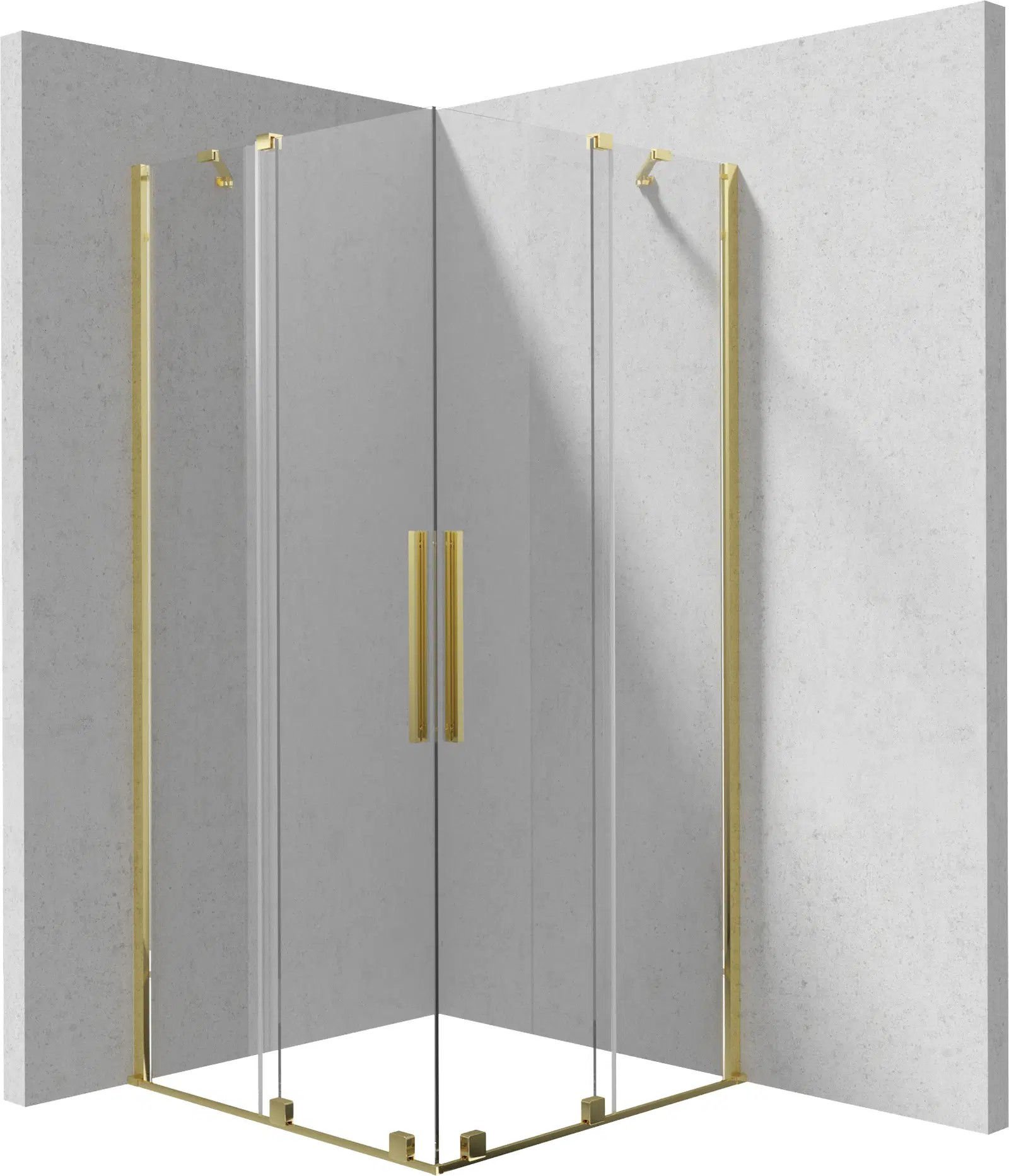 Deante Kabina Prysznicowa Prizma 80X80 Kwadratowa Złoty Transparentne Kpnzp08P08