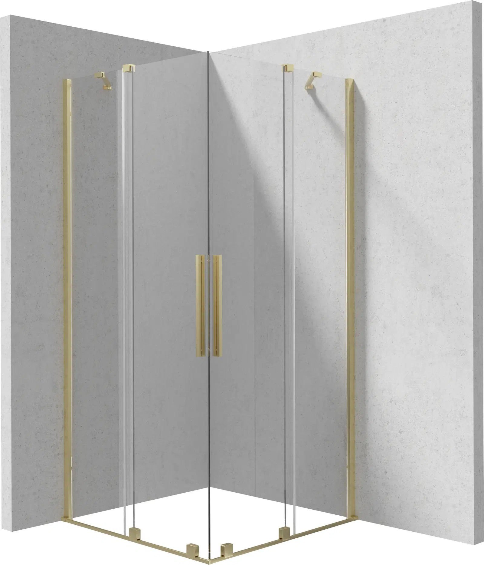 Deante Kabina Prysznicowa Prizma 100X100 Kwadratowa Złoto Szczotkowane Transparentne Kpnrp10P10