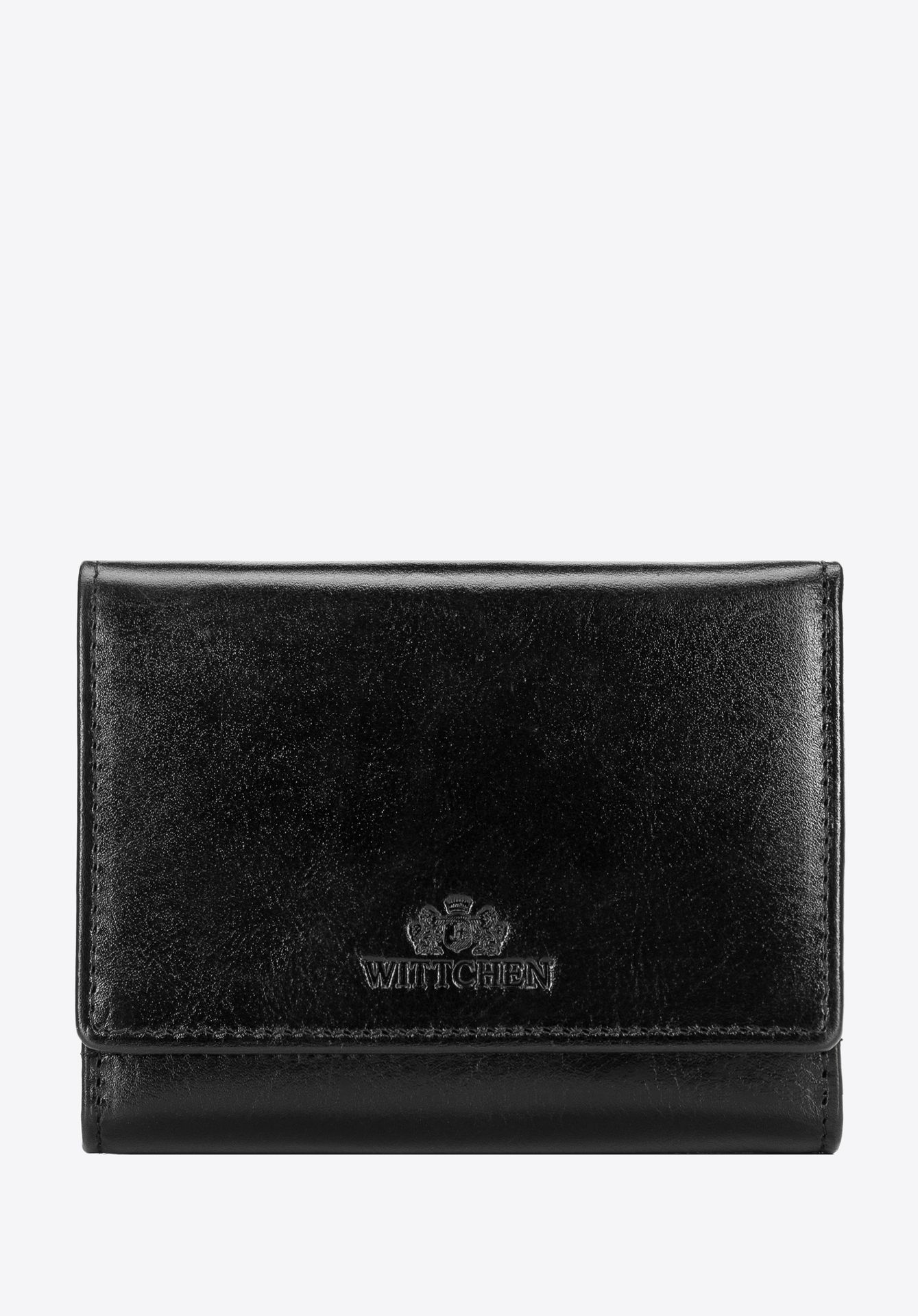 Damski portfel skórzany z przegrodą na bigiel czarny