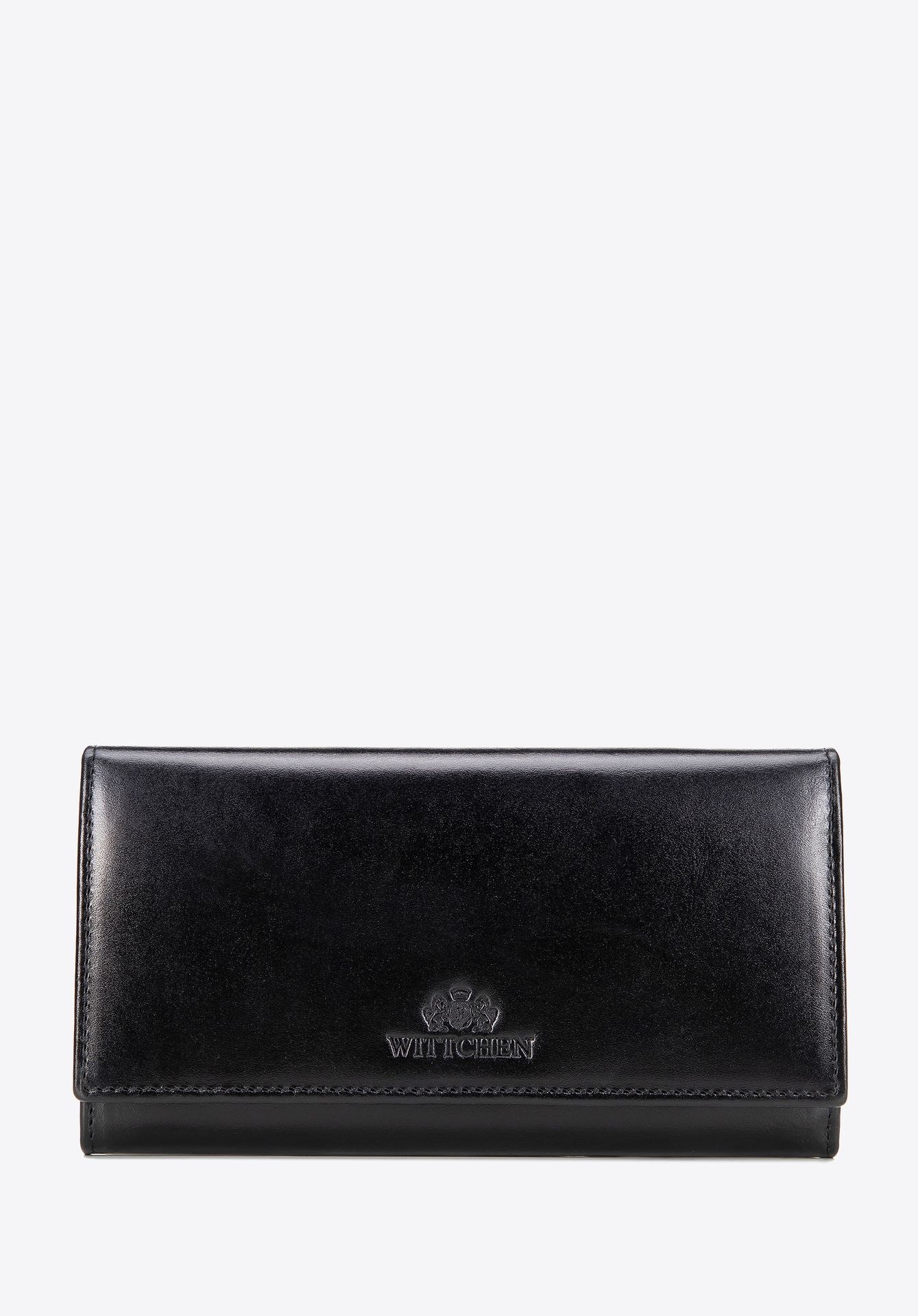 Duża portmonetka ze skóry naturalnej czarna