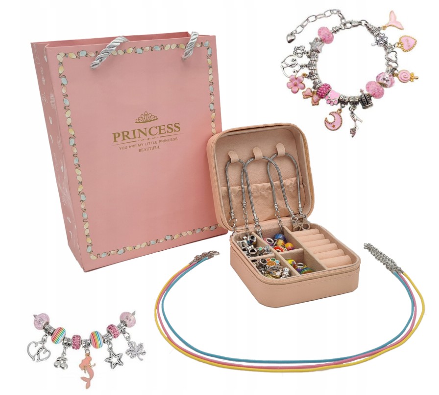 Extralink Zestaw do tworzenia biżuterii robienia bransoletek charms 66el + torba
