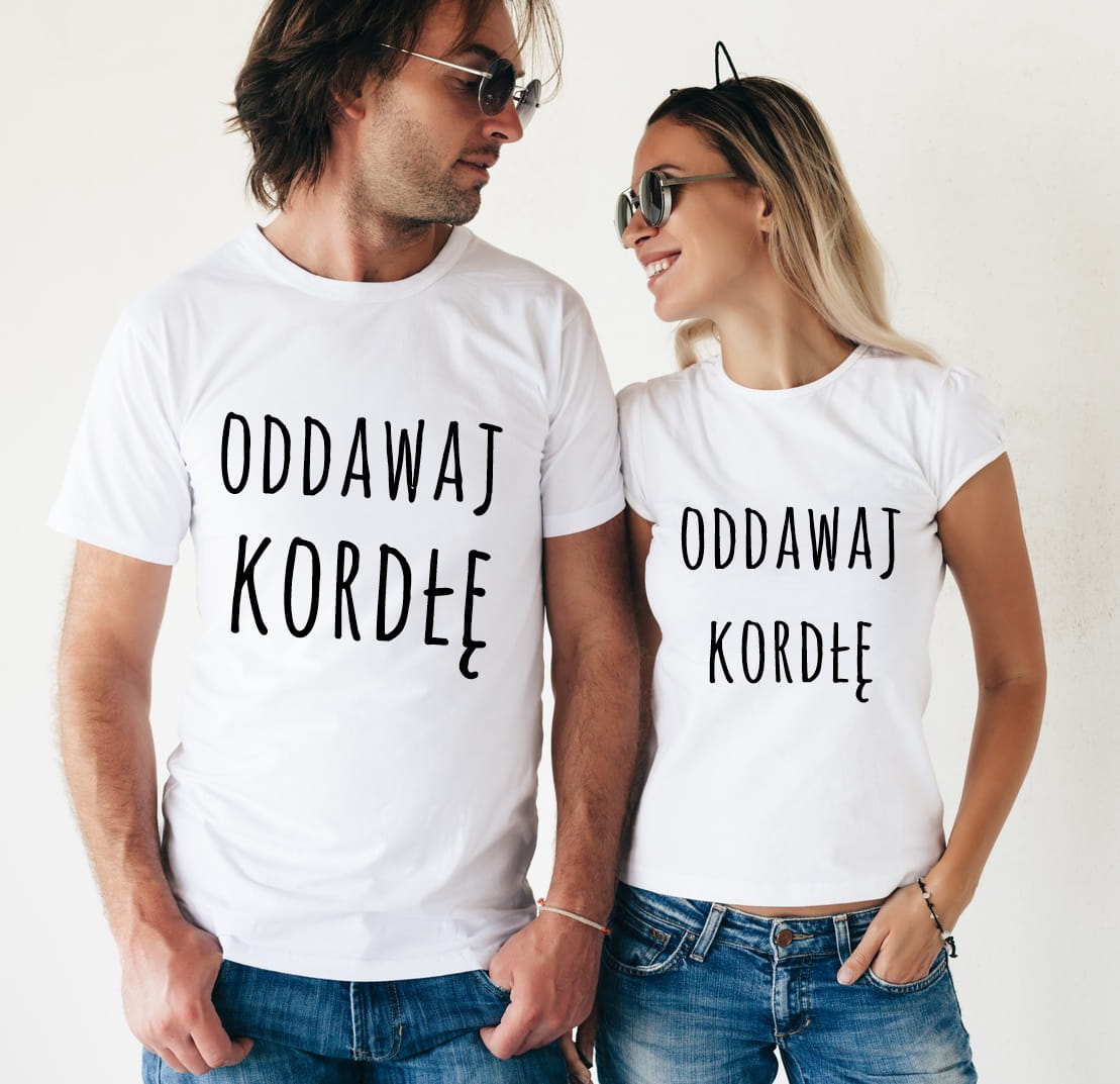 Zestaw koszulka męska plus damska