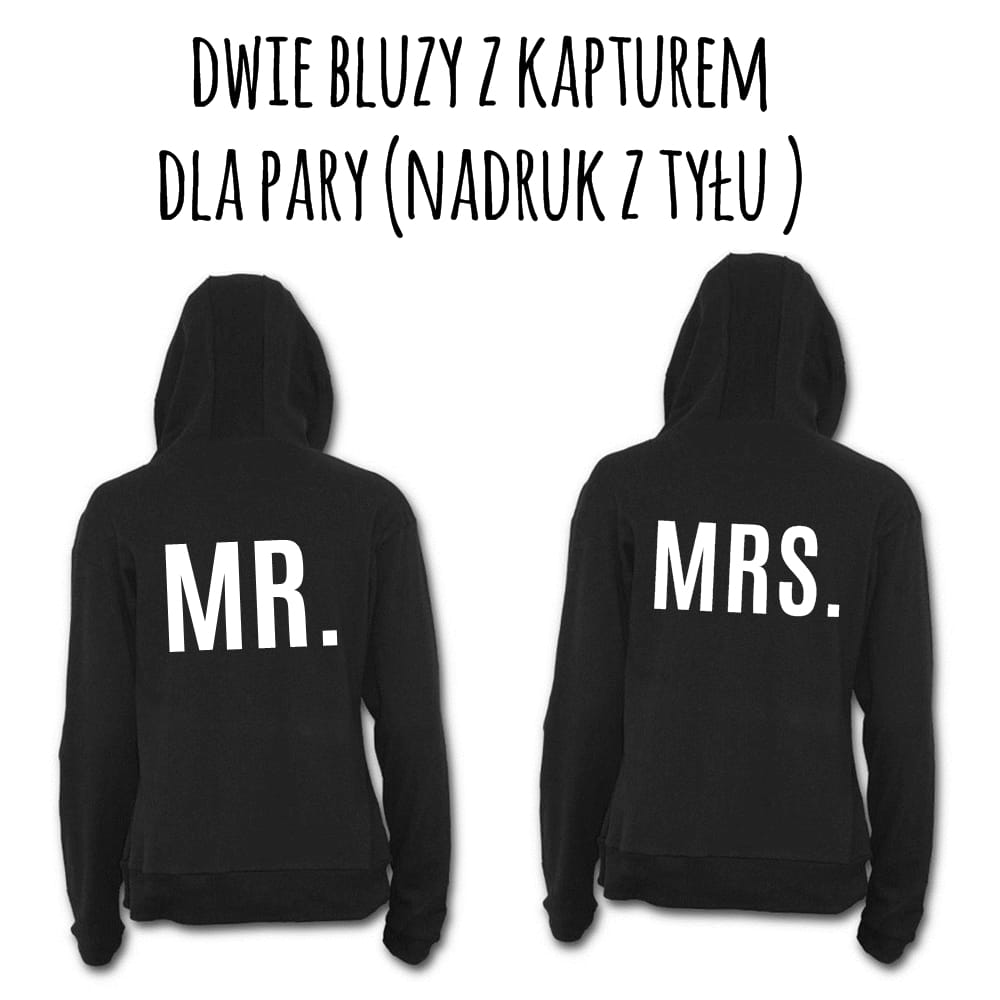 Zestaw dwóch czarnych bluz z kapturem dla pary