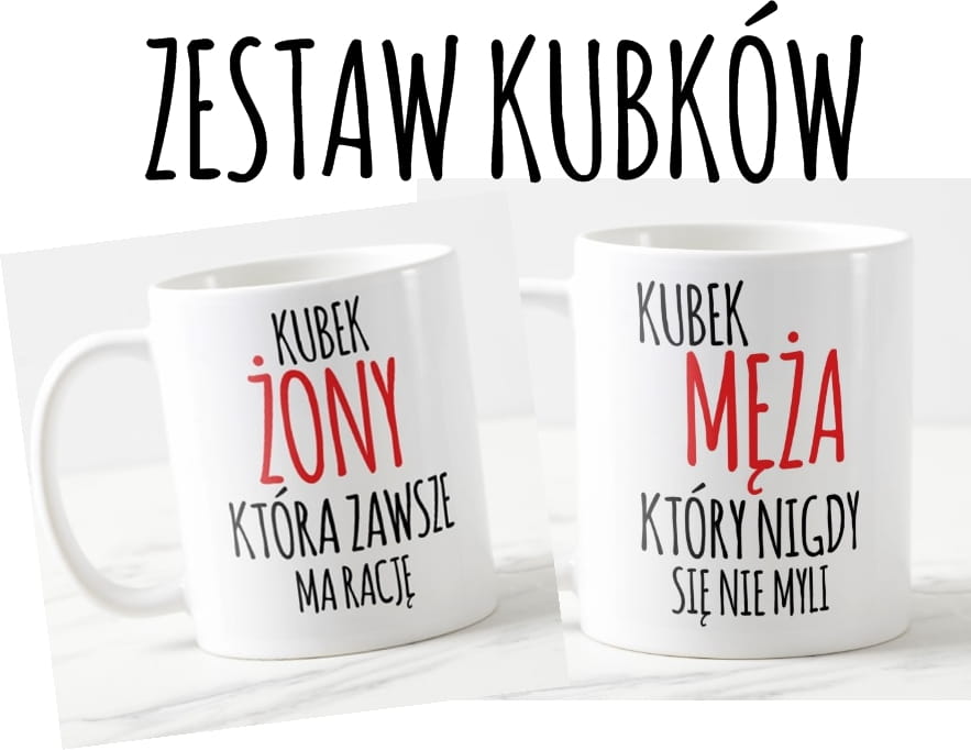 Zestaw dwóch kubków dla męża i żony