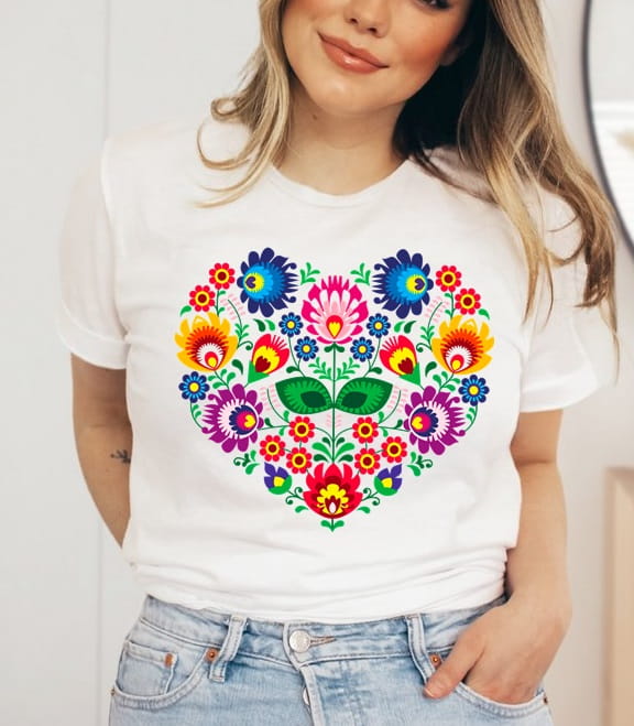 Bluzka folkowa z sercem