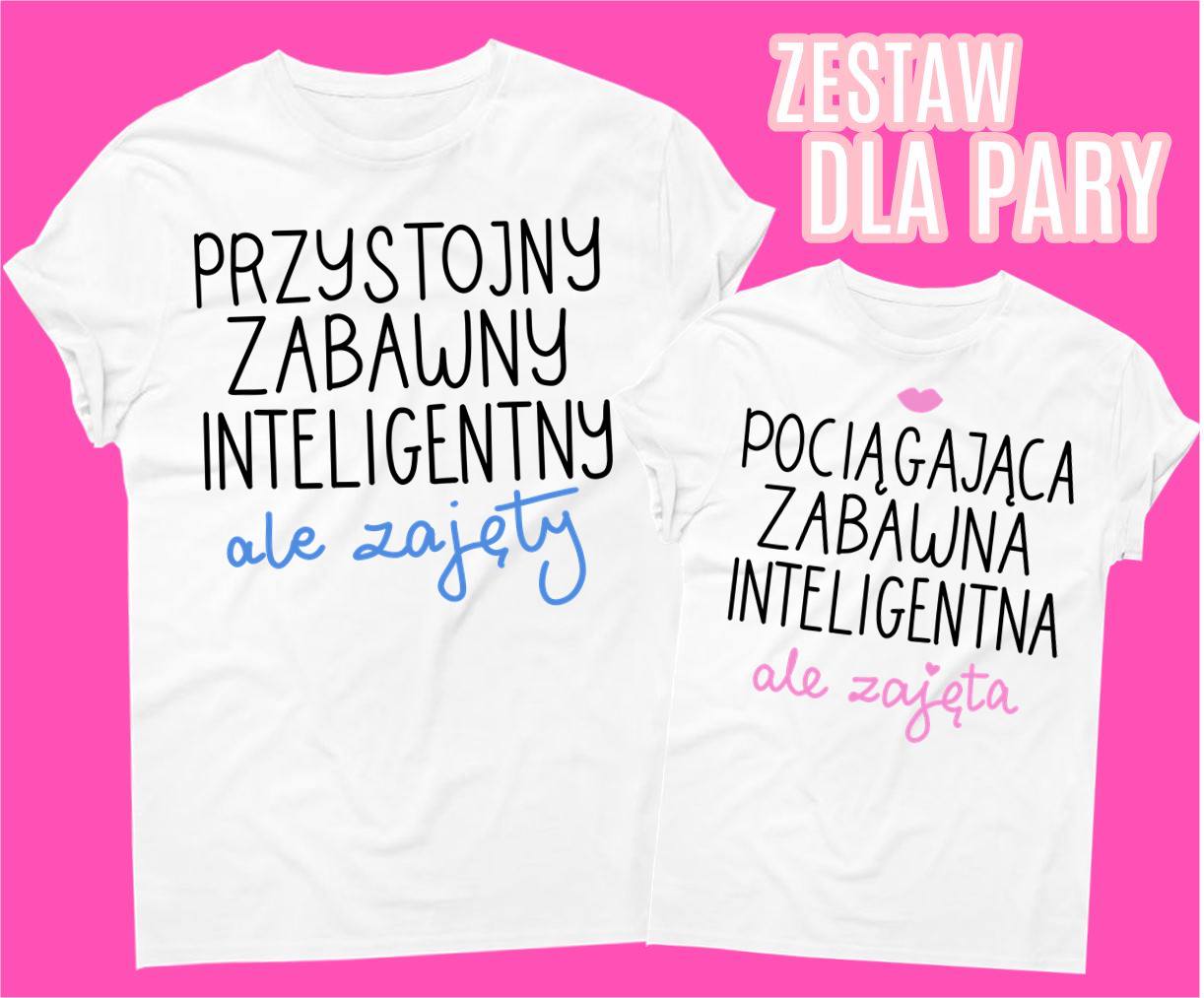 zestaw koszulek dla pary, koszulki dla chłopaka i dziewczyny