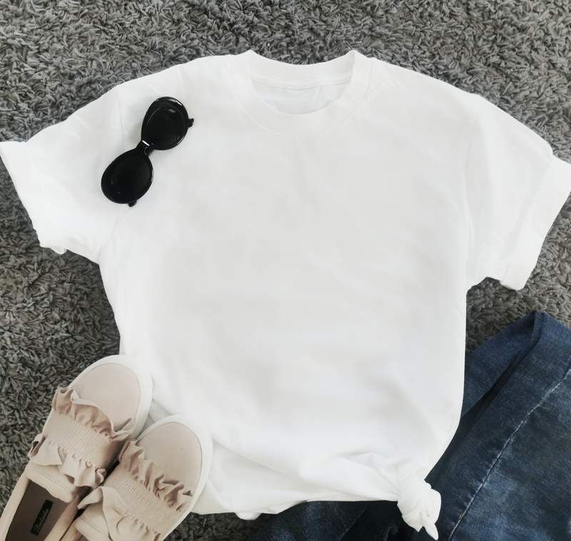 gładki t-shirt biały
