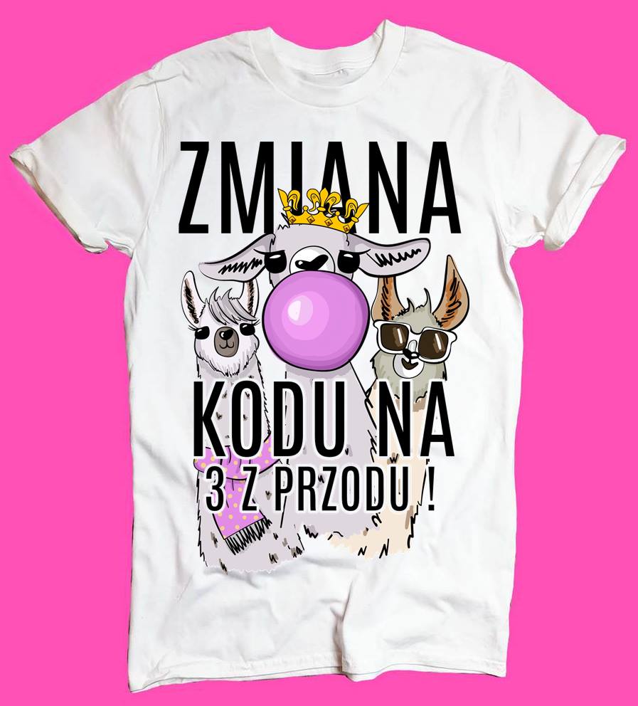 koszulka zmiana kodu na 3 z przodu, koszulka na 30 urodziny