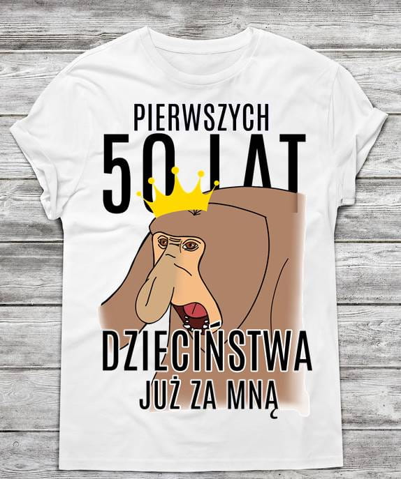 koszulka na 50 urodziny z nosaczem