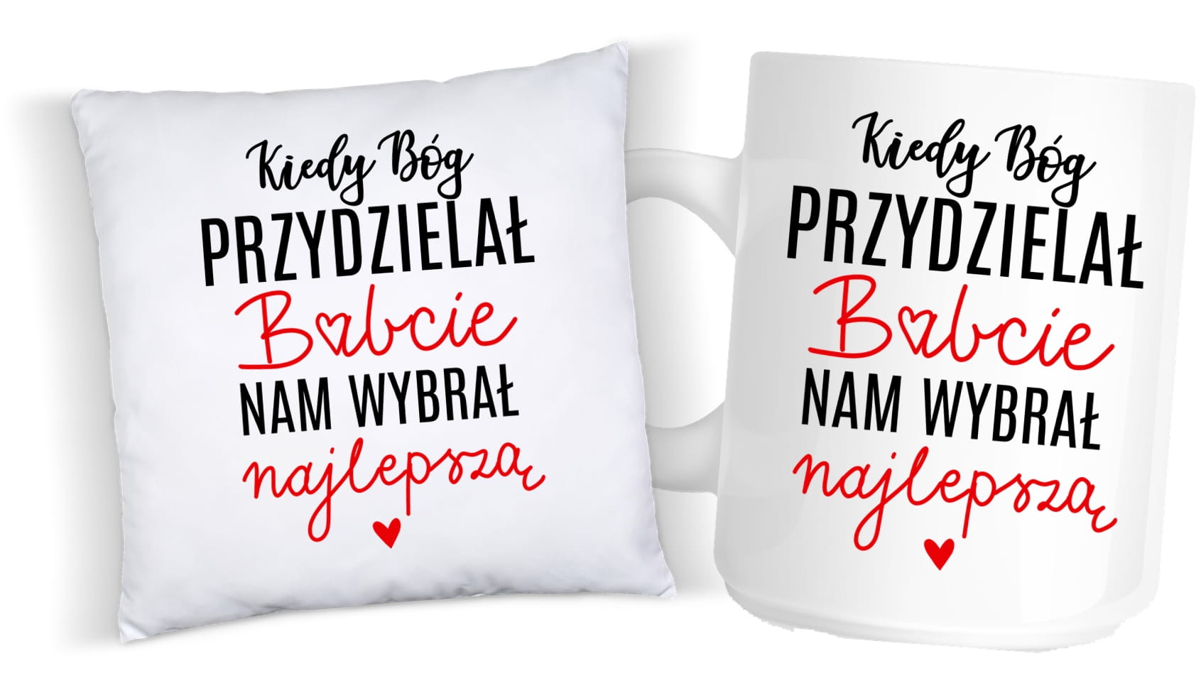 zestaw poduszka plus kubek dla babci
