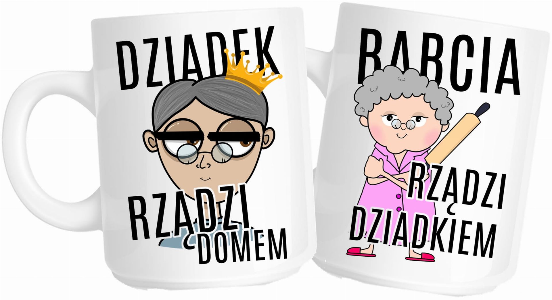zestaw dwóch kubków dla babi i dziadka na prezent