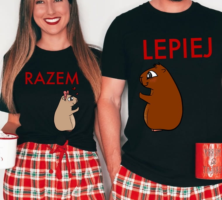 Zestaw dwóch koszulek dla pary razem lepiej