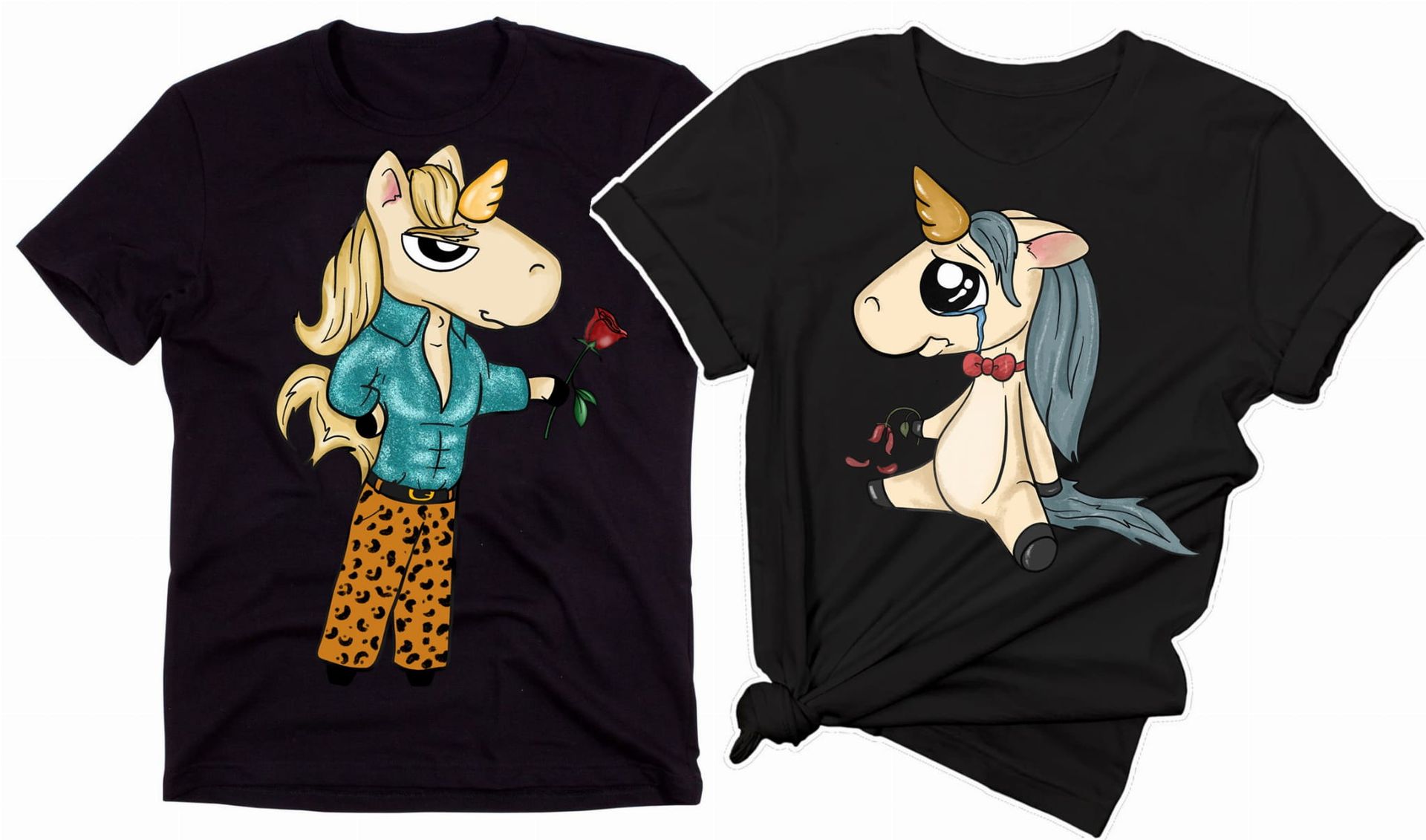 koszulki walentynkowe dla pary z unicornami