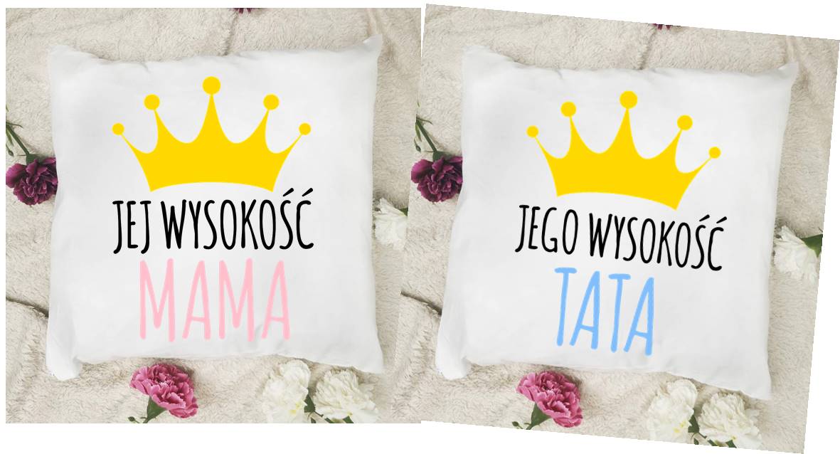 zestaw dwóch poduszek dla mamy i taty