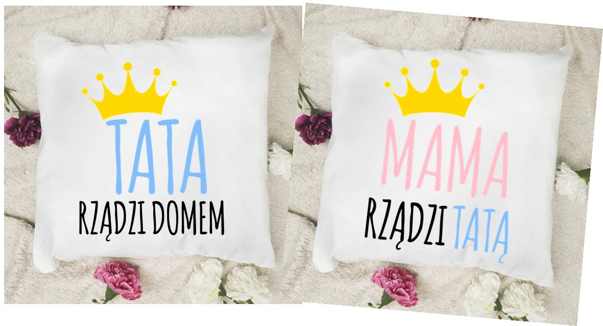 zestaw dwóch poduszek dla mamy i taty
