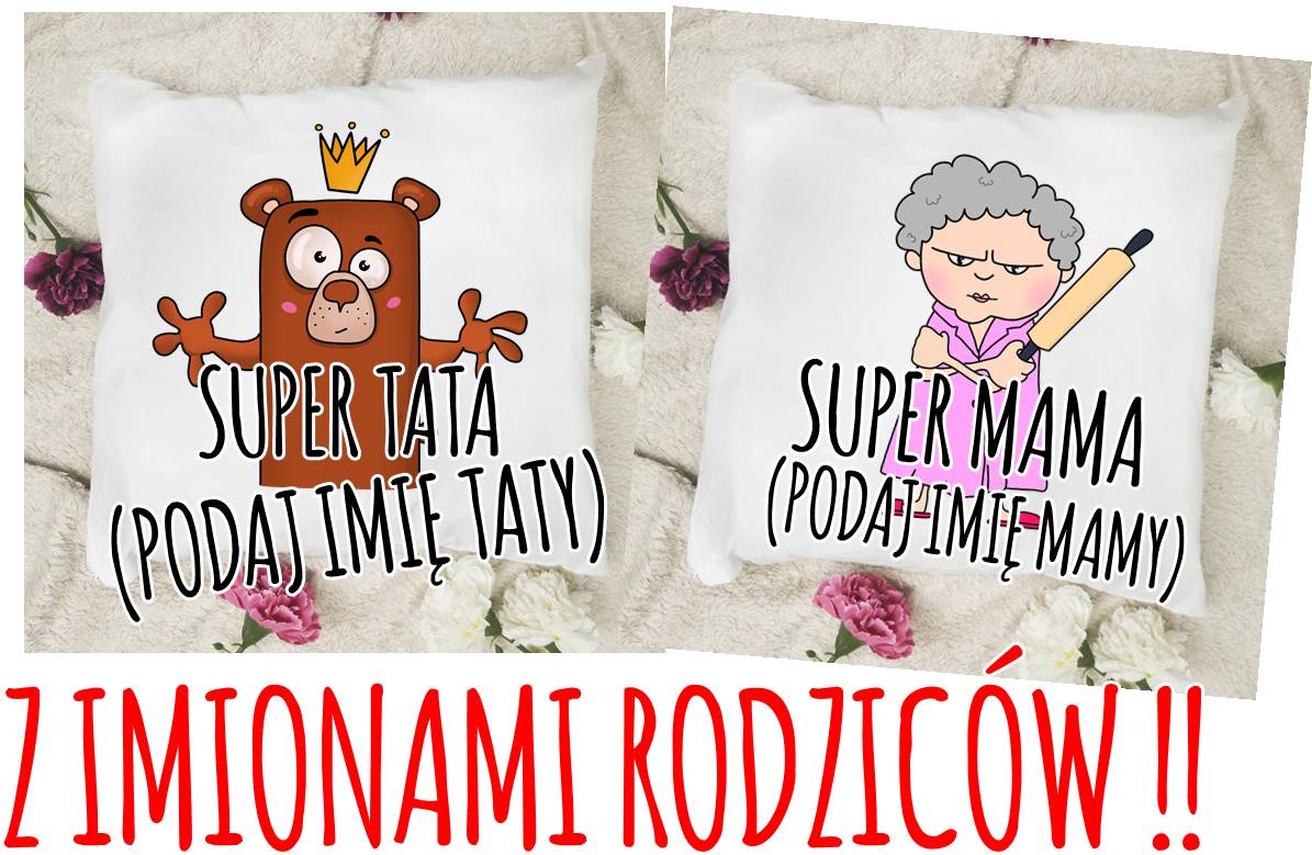 zestaw dwóch poduszek dla mamy i taty