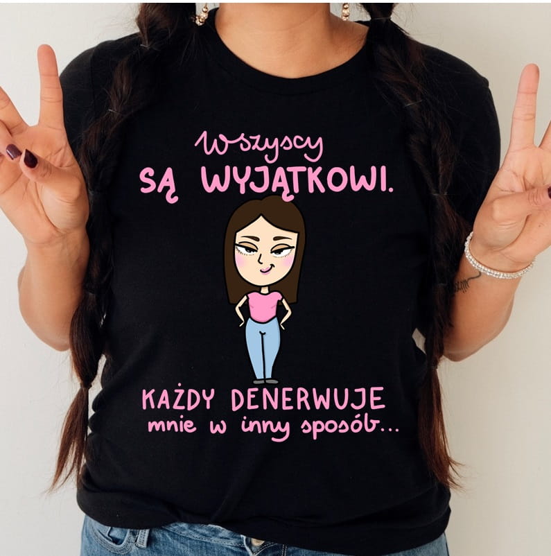 damska koszulka ze śmiesznym nadrukiem