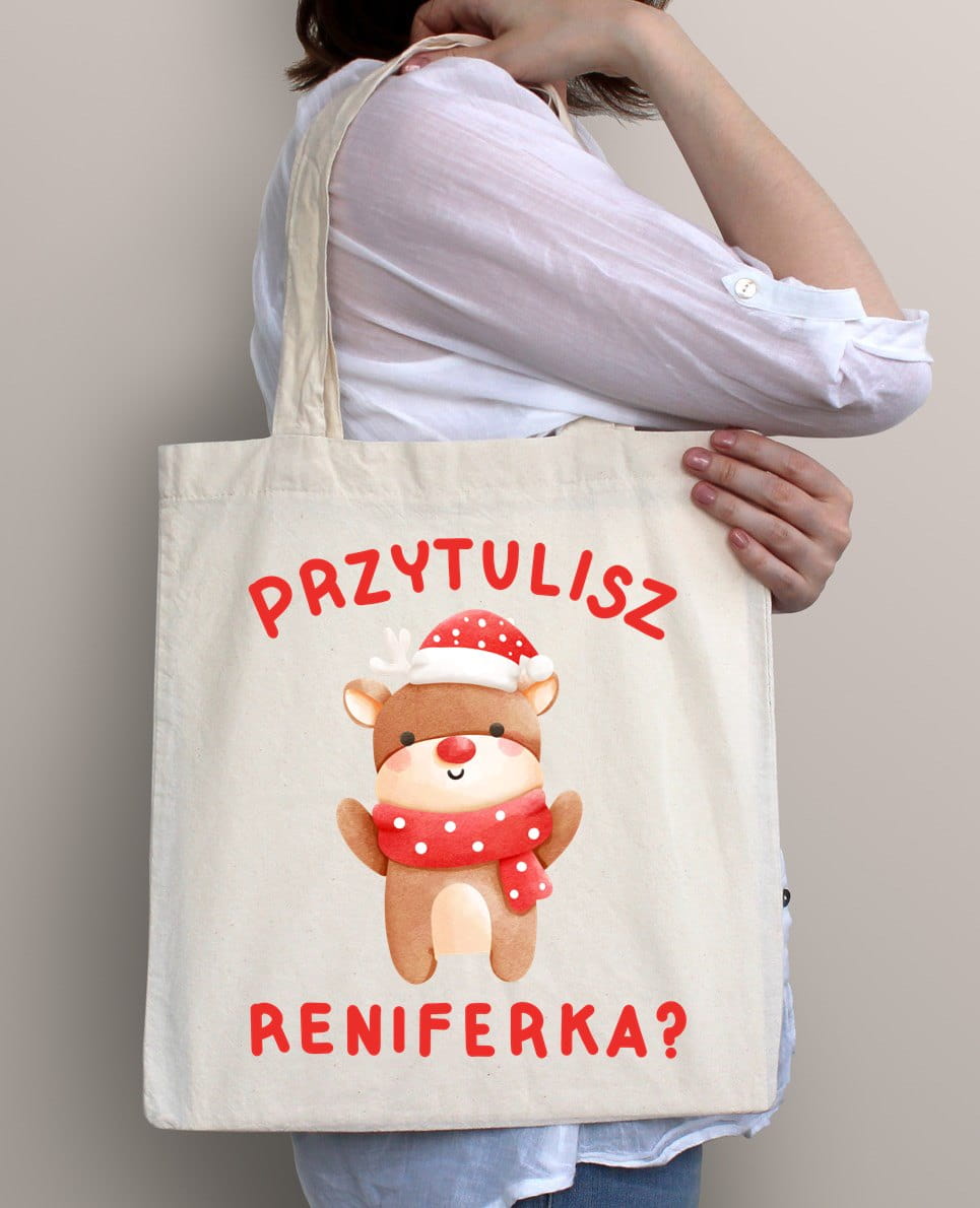 Świąteczna torba na zakupy z reniferem