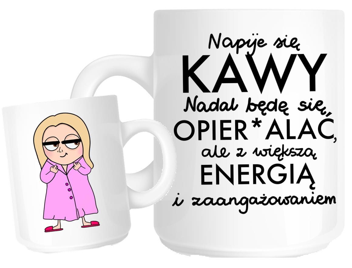 kubek na prezent napiję się kawy blondynka