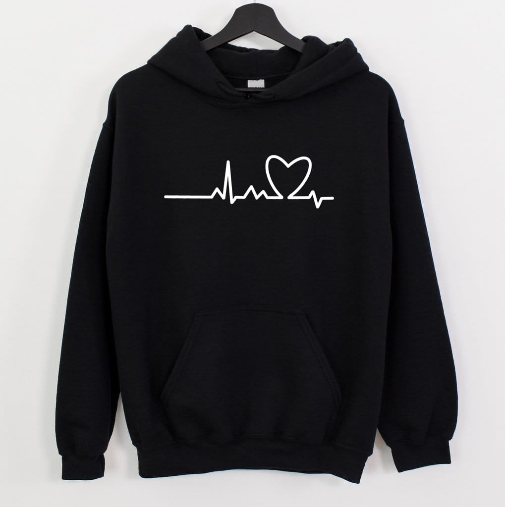 damska bluza z kapturem ekg serce