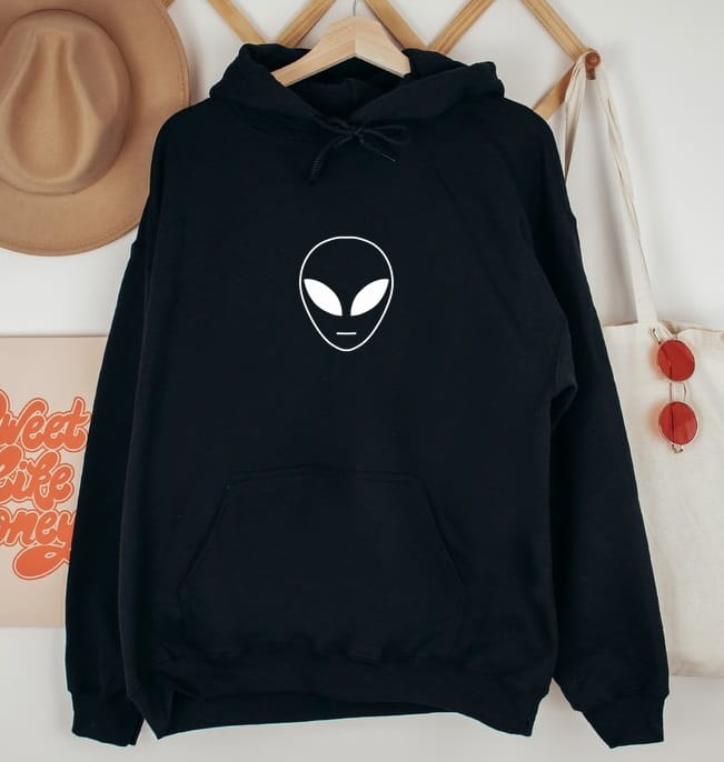 czarna damska bluza z kapturem alien