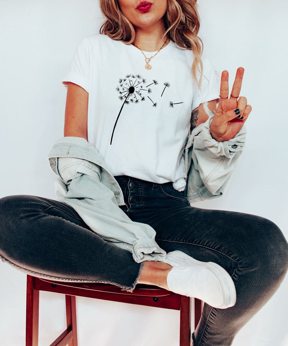 Biała koszulka damska z dmuchawcem