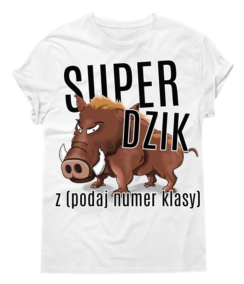 Koszulka męska na klasowy dzień chłopaka SUPER DZIK