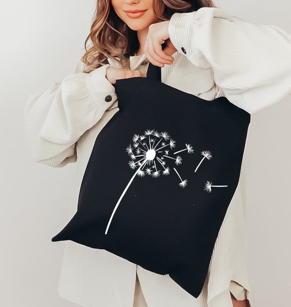 Torba z czaszką bawełniana na zakupy dmuchawiec