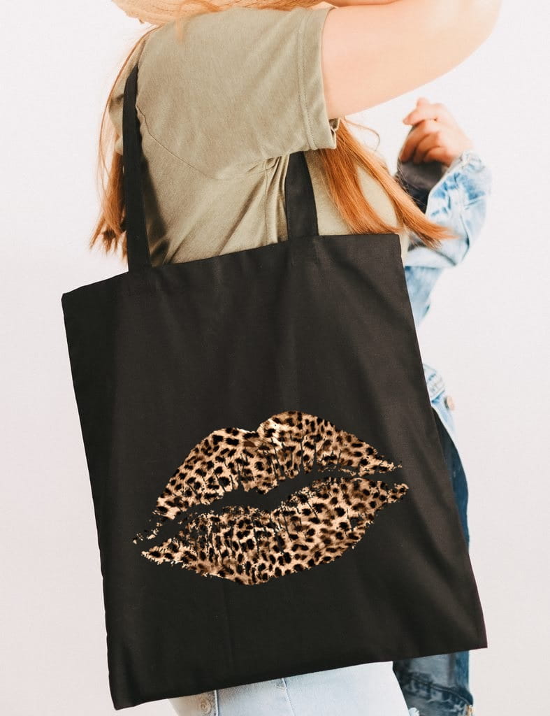 Torba bawełniana na zakupy - usta panterka