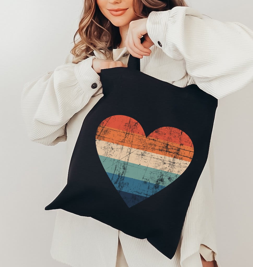 Torba bawełniana na zakupy - kolorowe serce