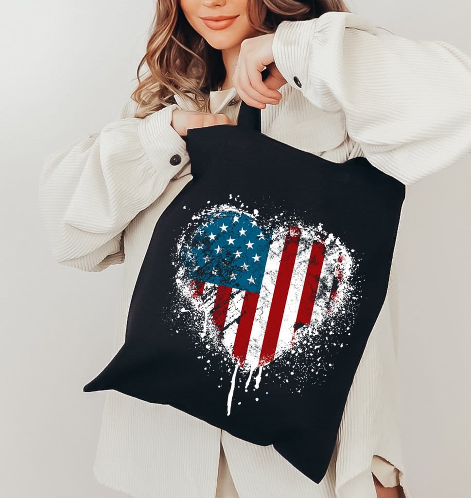 Torba bawełniana na zakupy - serce usa