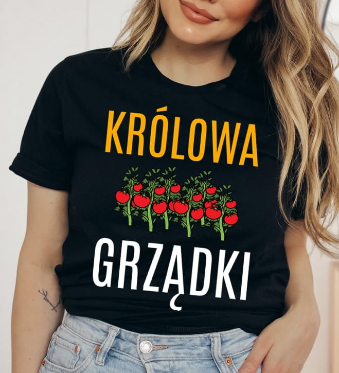 damska koszulka dla działkowca królowa grządki koszulka dla ogrodniczki