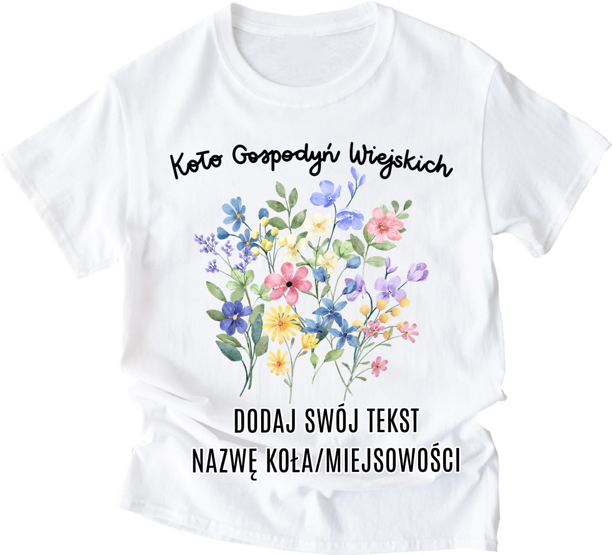 Koszulki na dożynki dla koła gospodyń wiejskich z polnymi kwiatami