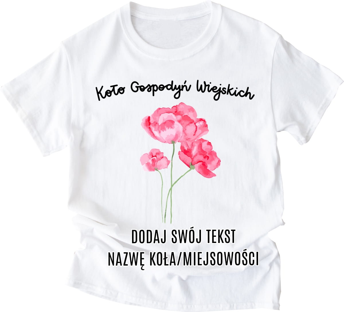 Koszulki na dożynki dla koła gospodyń wiejskich z kwiatami