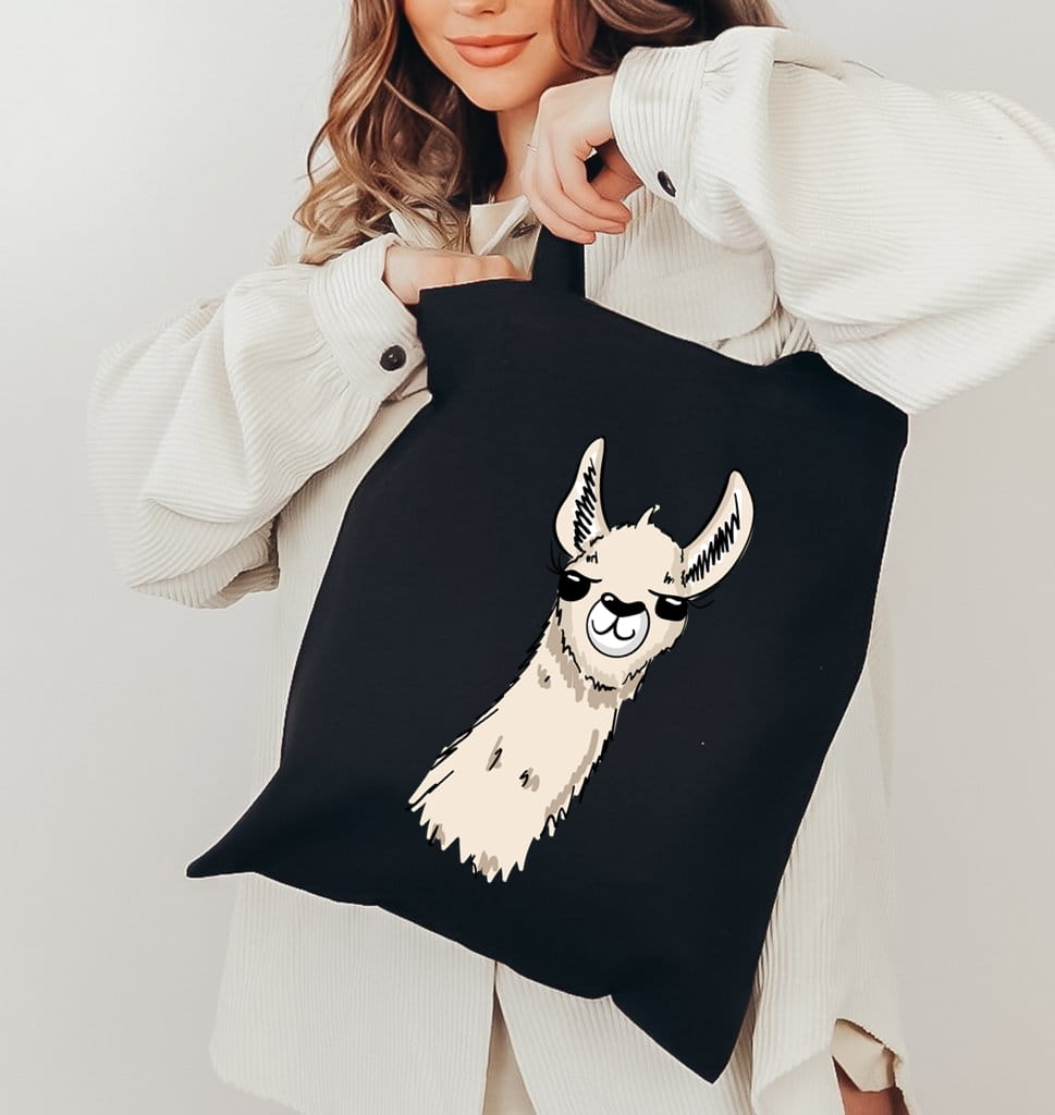 Torba bawełniana na zakupy - z lamą