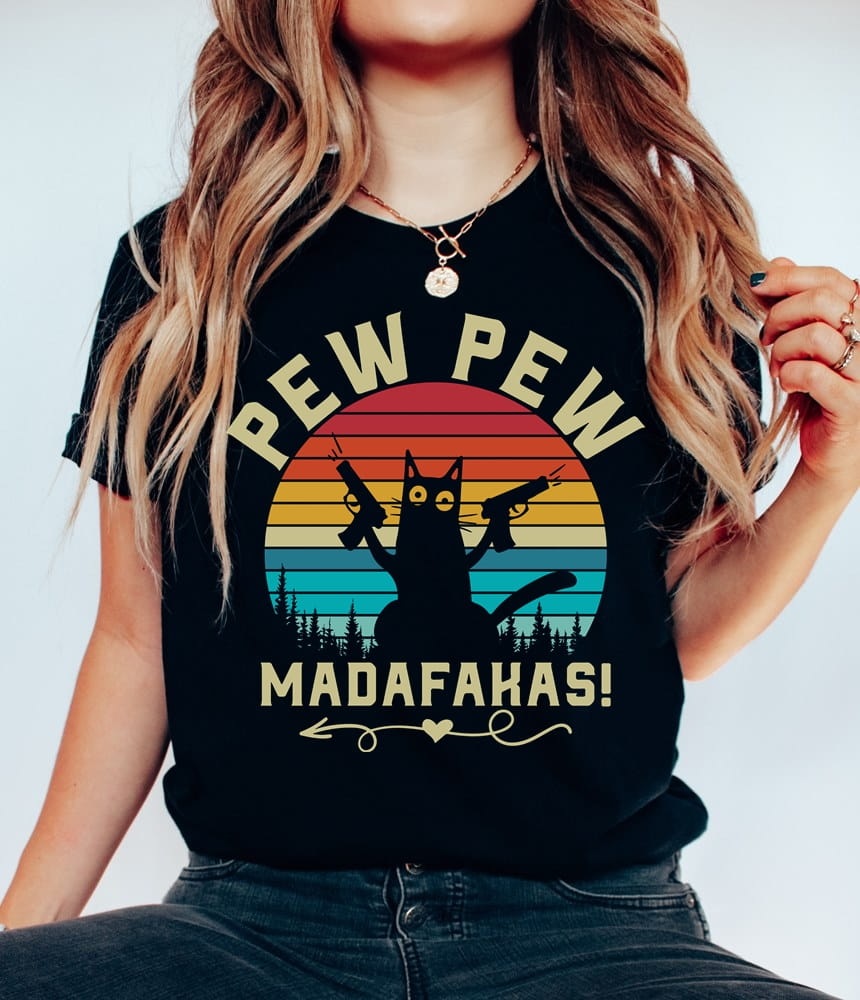 fajna damska koszulka na lato pew pew