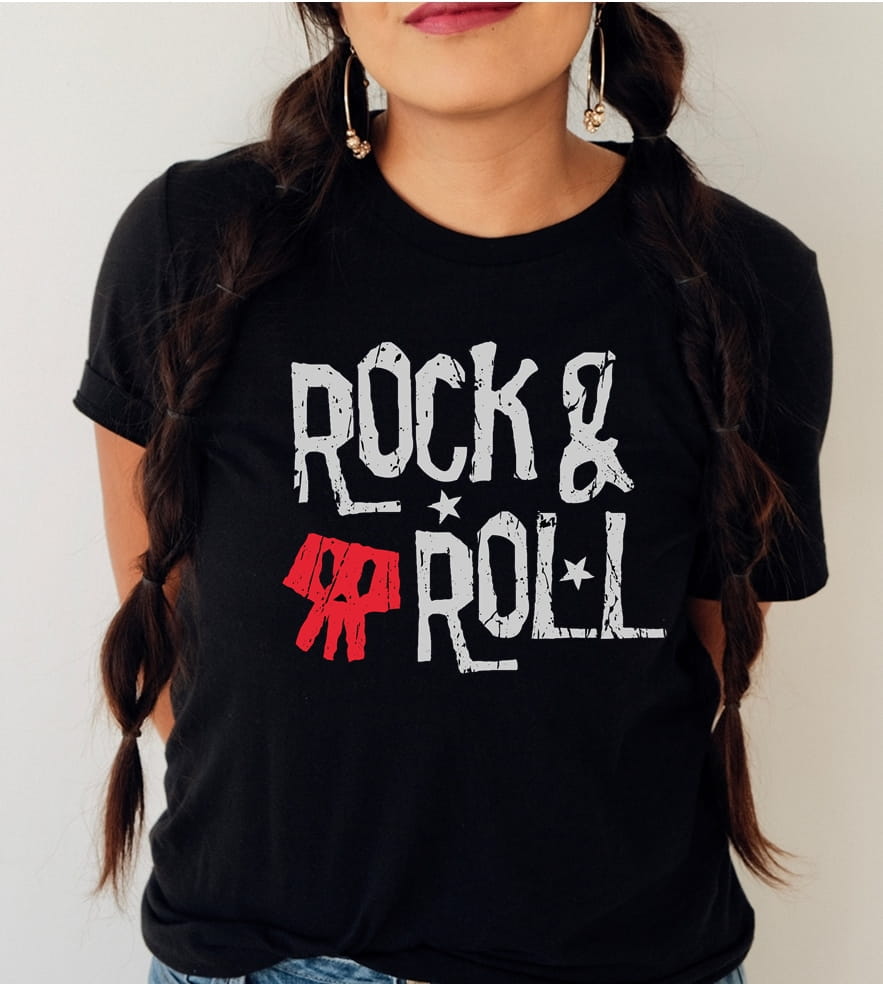 damska koszulka rock and roll - damska koszulka na festiwal rockowy