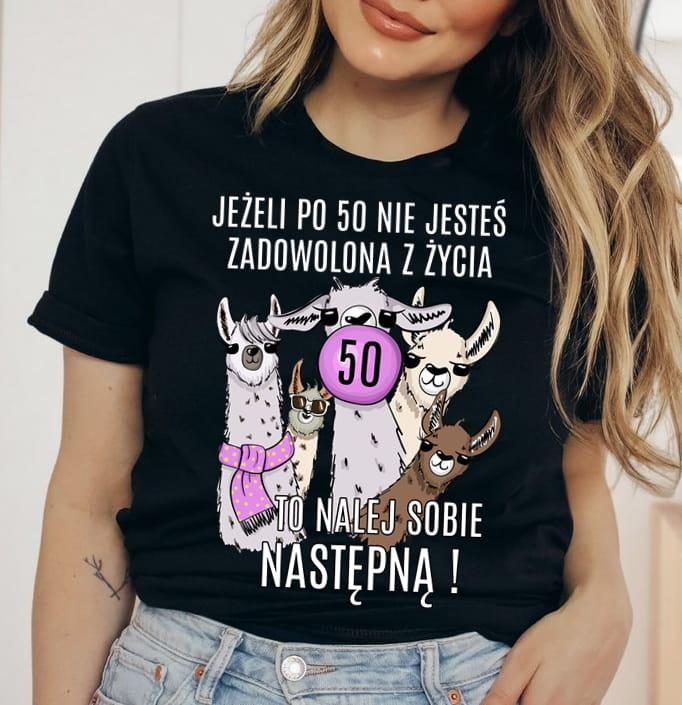 Koszulka na 50 urodziny - DAMSKA KOSZULKA NA 50