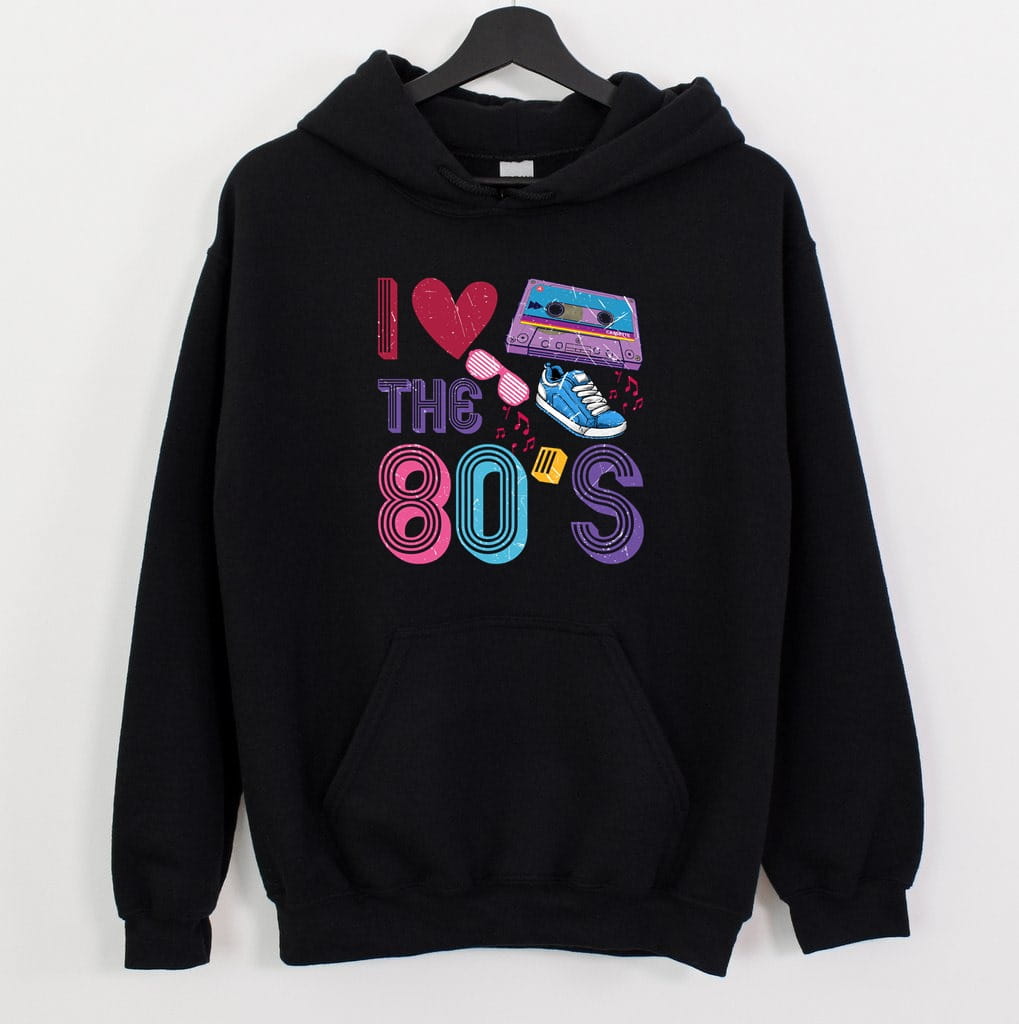 damska czarna bluza z kapturem vintage 80's