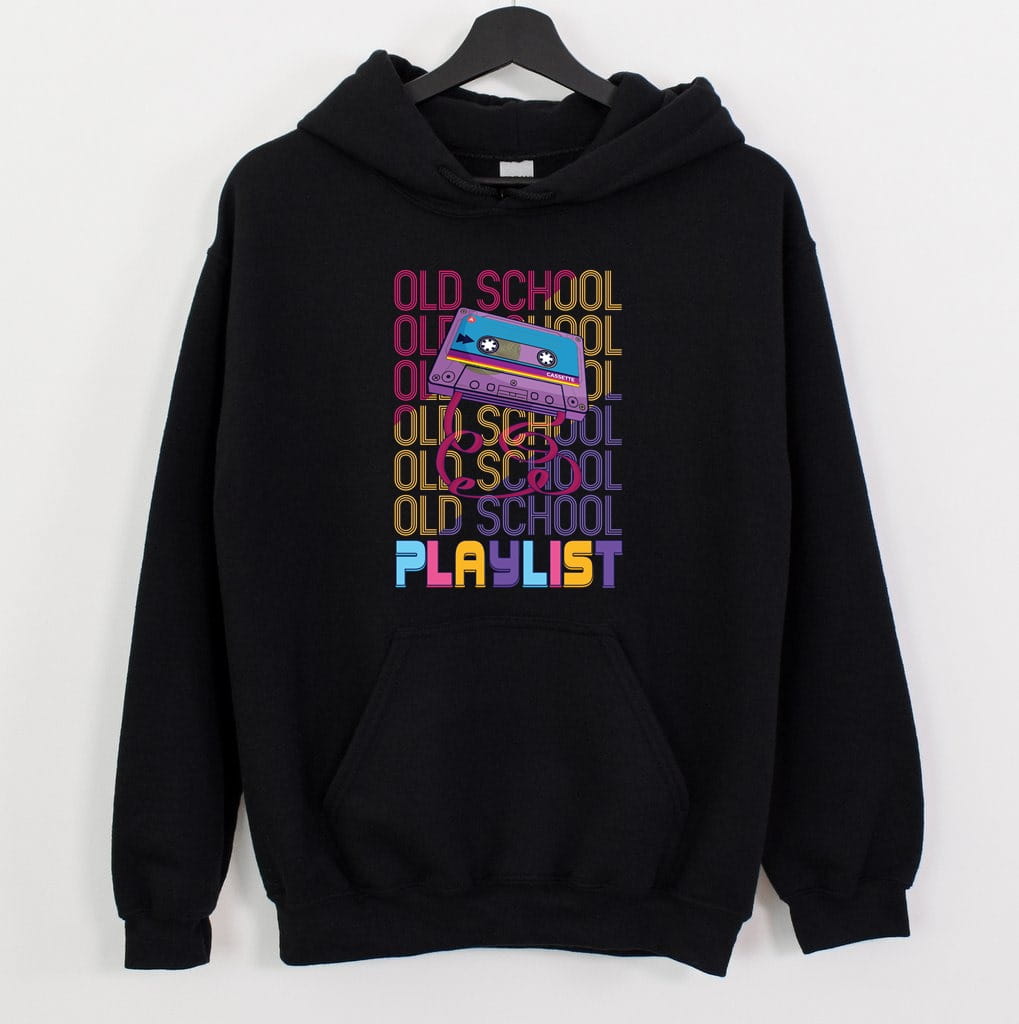 damska czarna bluza z kapturem vintage 80's