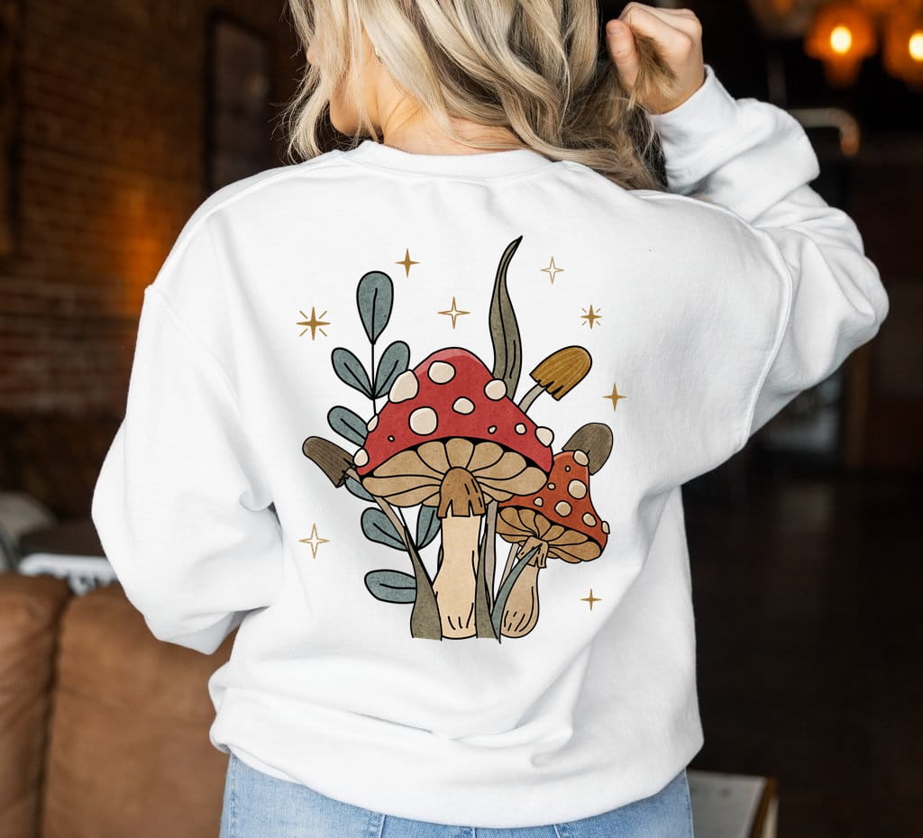 biała damska bluza z nadrukiem peace