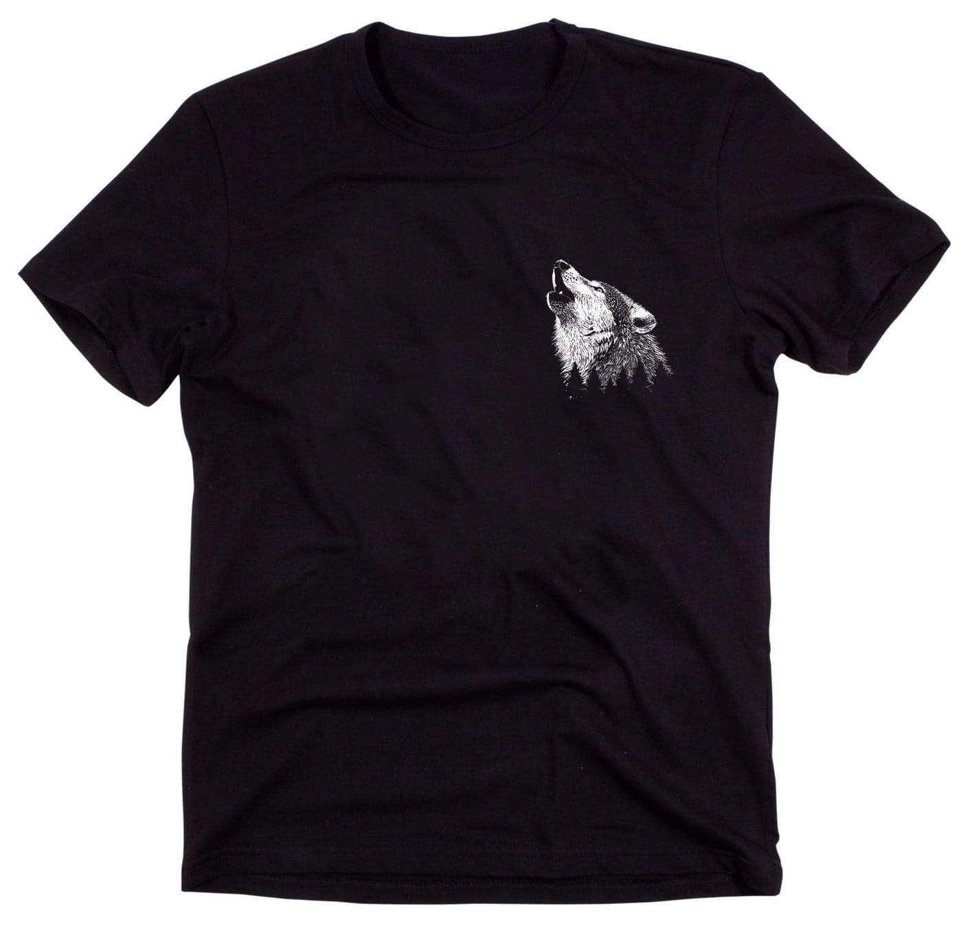Czarna męska koszulka z wilkiem