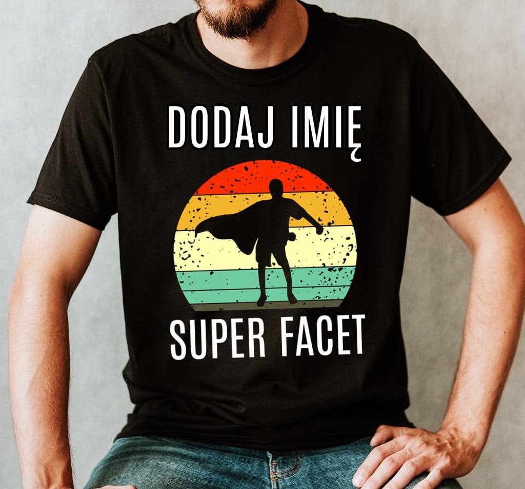 Koszulka męska super facet - z imieniem