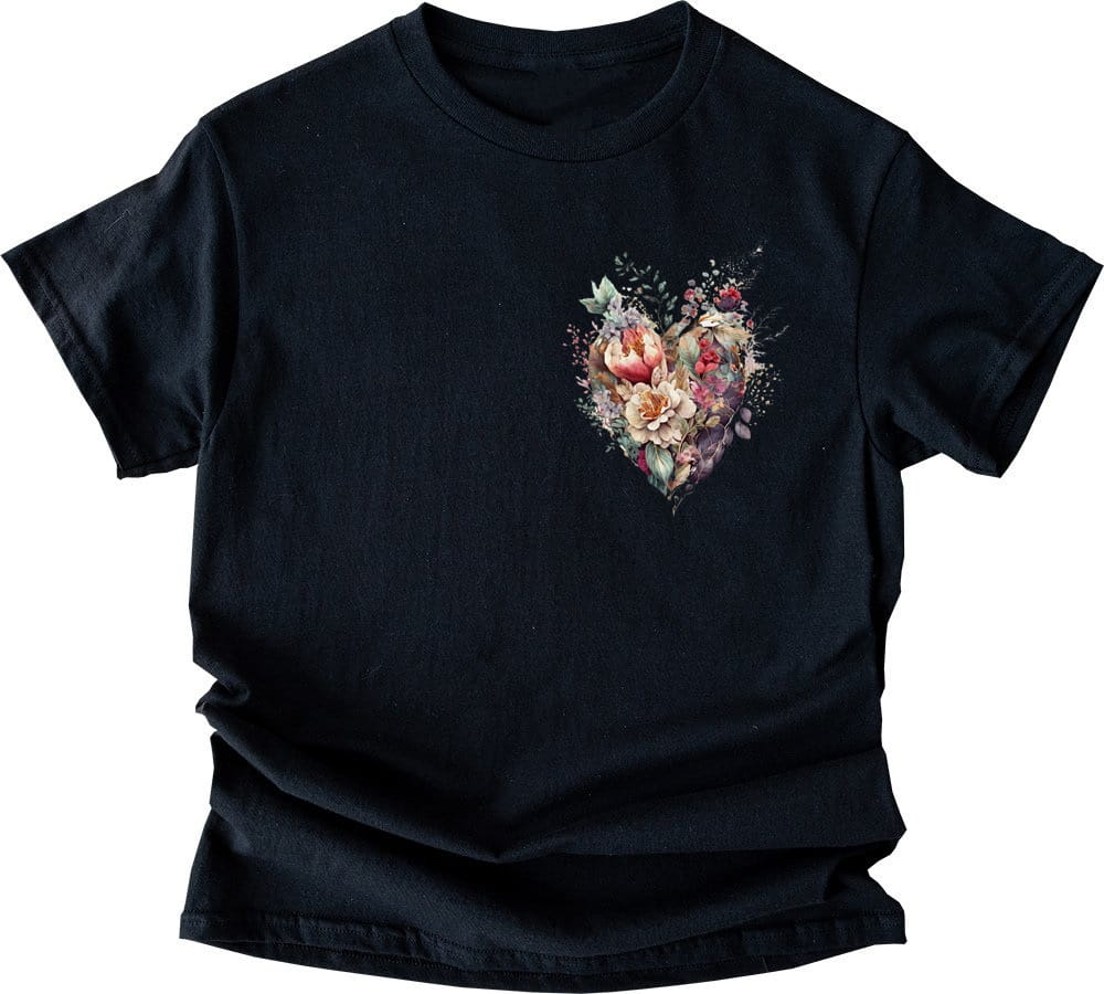 czarna koszulka z sercem serceb26