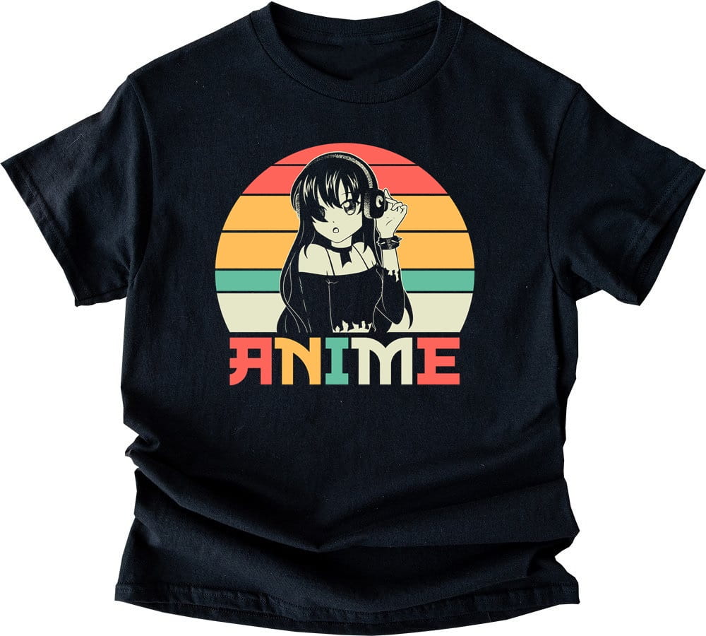 czarna koszulka z anime