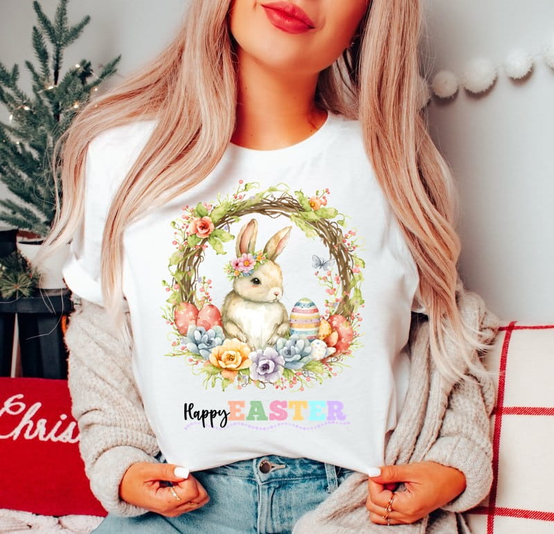 damska koszulka z zajączkiem na wielkanoc happyeaster3
