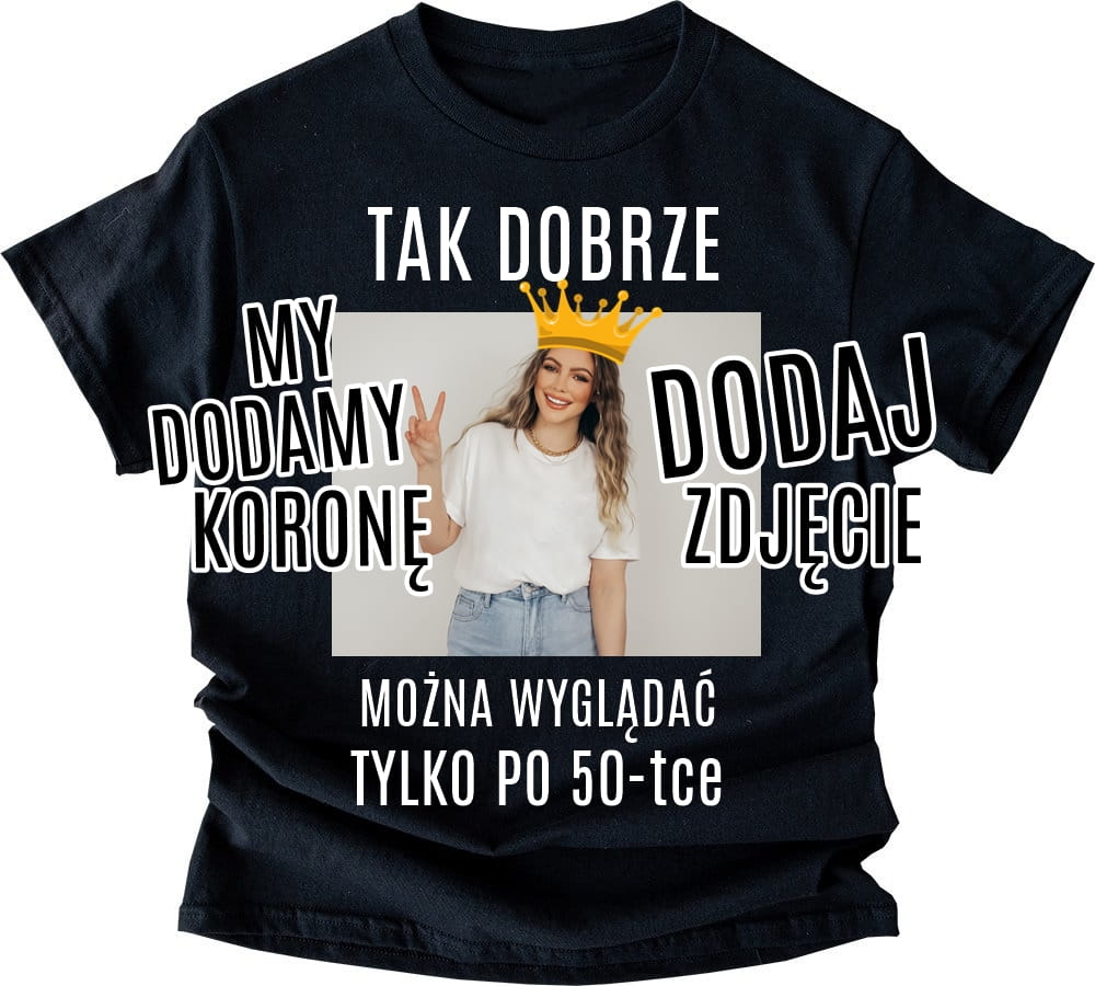 damska koszulka na 50-tke ze zdjęciem