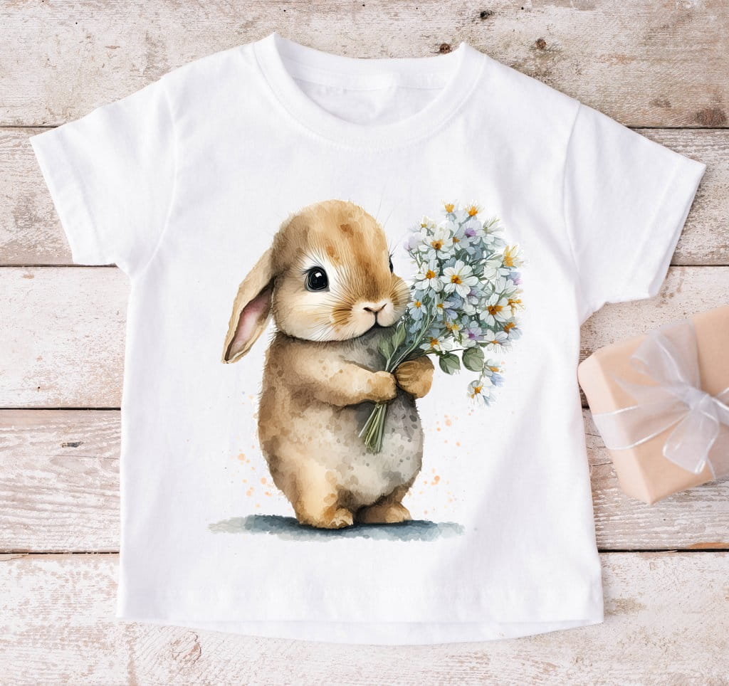 dziecięca koszulka dla dziewczynki z królikiem